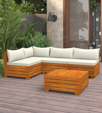 5-tlg. Garten-Lounge-Set mit Kissen Massivholz Akazie