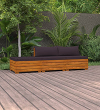 3-tlg. Garten-Lounge-Set mit Kissen Massivholz Akazie