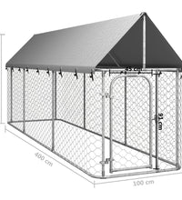 Outdoor-Hundezwinger mit Dach 400x100x150 cm