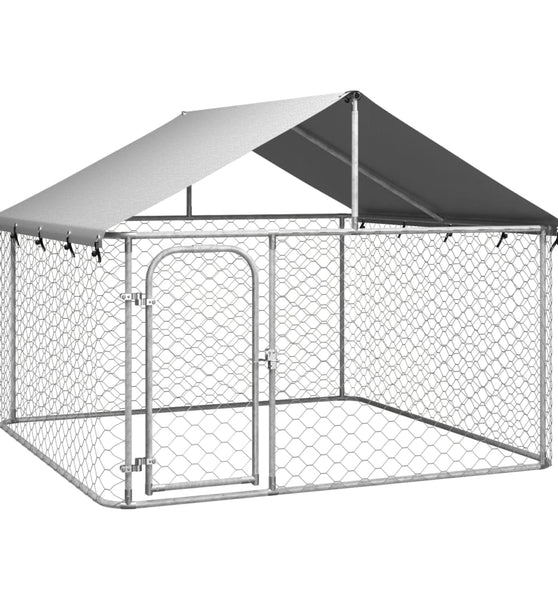 Outdoor-Hundezwinger mit Dach 200x200x150 cm