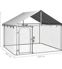 Outdoor-Hundezwinger mit Dach 200x200x150 cm