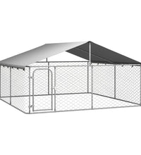 Outdoor-Hundezwinger mit Dach 300x300x150 cm