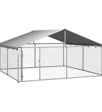 Outdoor-Hundezwinger mit Dach 300x300x150 cm