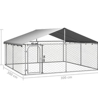 Outdoor-Hundezwinger mit Dach 300x300x150 cm