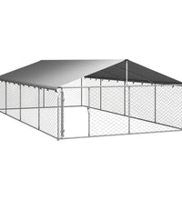 Outdoor-Hundezwinger mit Dach 600x300x150 cm