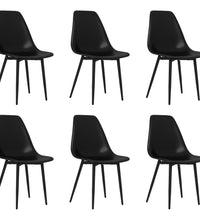 Esszimmerstühle 6 Stk. Schwarz PP