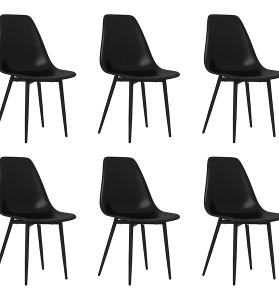 Esszimmerstühle 6 Stk. Schwarz PP