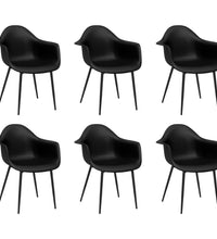 Esszimmerstühle 6 Stk. Schwarz PP