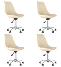 Esszimmerstühle 4 Stk. Drehbar Creme Stoff