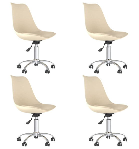 Esszimmerstühle 4 Stk. Drehbar Creme Stoff