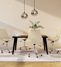 Esszimmerstühle 4 Stk. Drehbar Creme Stoff