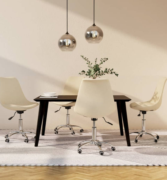 Esszimmerstühle 4 Stk. Drehbar Creme Stoff
