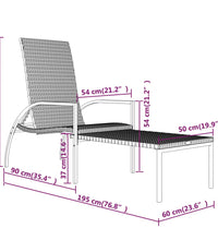 Sonnenliege mit Fußhocker PE-Rattan Schwarz