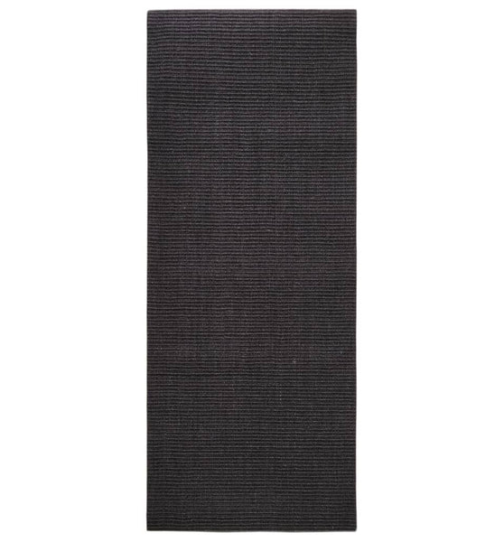 Teppich Natur Sisal 80x200 cm Schwarz