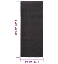 Teppich Natur Sisal 80x200 cm Schwarz