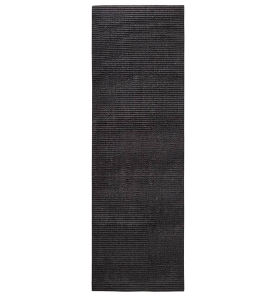 Teppich Natur Sisal 80x250 cm Schwarz