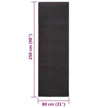 Teppich Natur Sisal 80x250 cm Schwarz