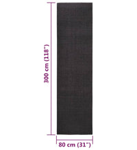 Teppich Natur Sisal 80x300 cm Schwarz