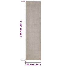 Teppich Natur Sisal 66x250 cm Sandfarbe