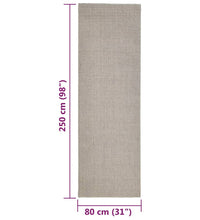 Teppich Natur Sisal 80x250 cm Sandfarbe