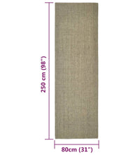 Teppich Natur Sisal 80x250 cm Grün