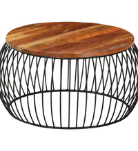 Couchtisch Ø68 cm Massivholz aus Altholz