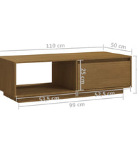 Couchtisch Honigbraun 110x50x33,5 cm Massivholz Kiefer
