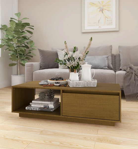 Couchtisch Honigbraun 110x50x33,5 cm Massivholz Kiefer