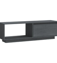 TV-Schrank Grau 110x30x33,5 cm Massivholz Kiefer