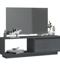 TV-Schrank Grau 110x30x33,5 cm Massivholz Kiefer