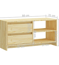 TV-Schrank 80x31x39 cm Massivholz Kiefer