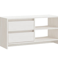 TV-Schrank Weiß 80x31x39 cm Massivholz Kiefer