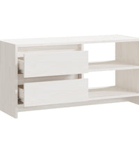 TV-Schrank Weiß 80x31x39 cm Massivholz Kiefer