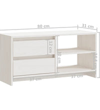 TV-Schrank Weiß 80x31x39 cm Massivholz Kiefer