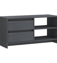 TV-Schrank Grau 80x31x39 cm Massivholz Kiefer