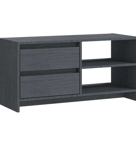 TV-Schrank Grau 80x31x39 cm Massivholz Kiefer