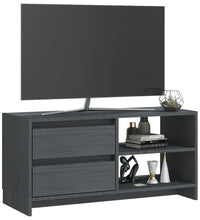 TV-Schrank Grau 80x31x39 cm Massivholz Kiefer