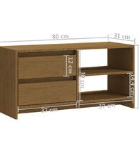 TV-Schrank Honigbraun 80x31x39 cm Massivholz Kiefer