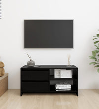 TV-Schrank Schwarz 80x31x39 cm Massivholz Kiefer