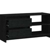 TV-Schrank Schwarz 80x31x39 cm Massivholz Kiefer