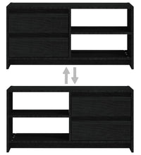 TV-Schrank Schwarz 80x31x39 cm Massivholz Kiefer