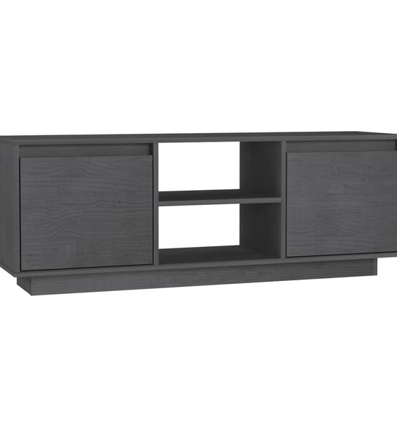 TV-Schrank Grau 110x30x40 cm Massivholz Kiefer