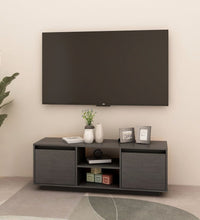 TV-Schrank Grau 110x30x40 cm Massivholz Kiefer