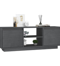 TV-Schrank Grau 110x30x40 cm Massivholz Kiefer