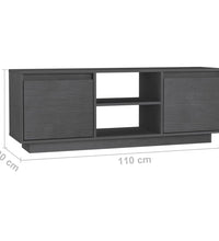 TV-Schrank Grau 110x30x40 cm Massivholz Kiefer