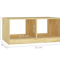 Couchtisch 75x50x33,5 cm Massivholz Kiefer