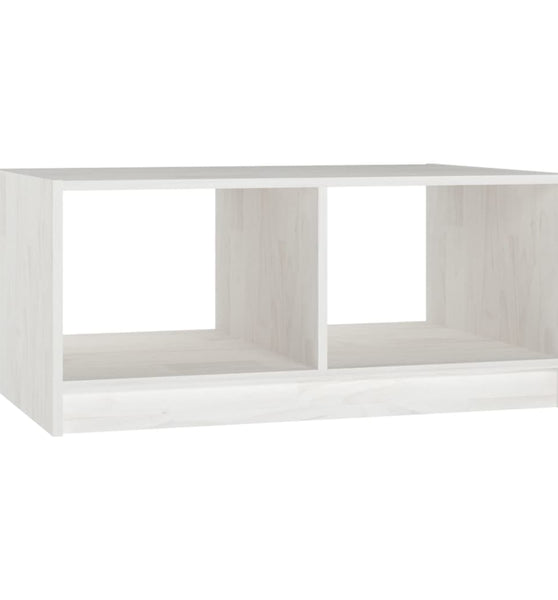 Couchtisch Weiß 75x50x33,5 cm Massivholz Kiefer