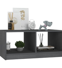 Couchtisch Grau 75x50x33,5 cm Massivholz Kiefer