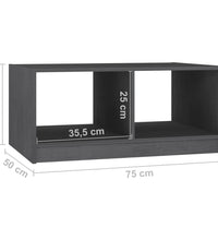 Couchtisch Grau 75x50x33,5 cm Massivholz Kiefer