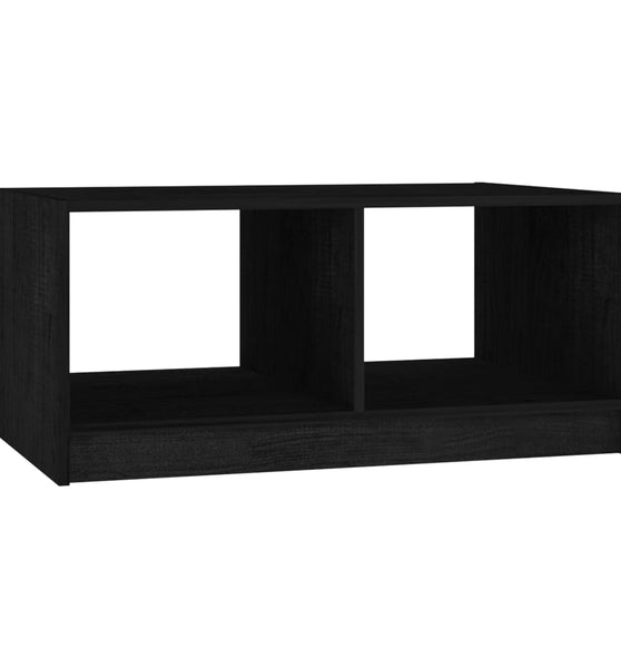 Couchtisch Schwarz 75x50x33,5 cm Massivholz Kiefer